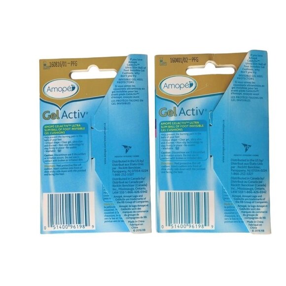 Amope Gel Active Ultra Slim Ball of Foot Cushions Lot of 2 - Picture 2 of 2